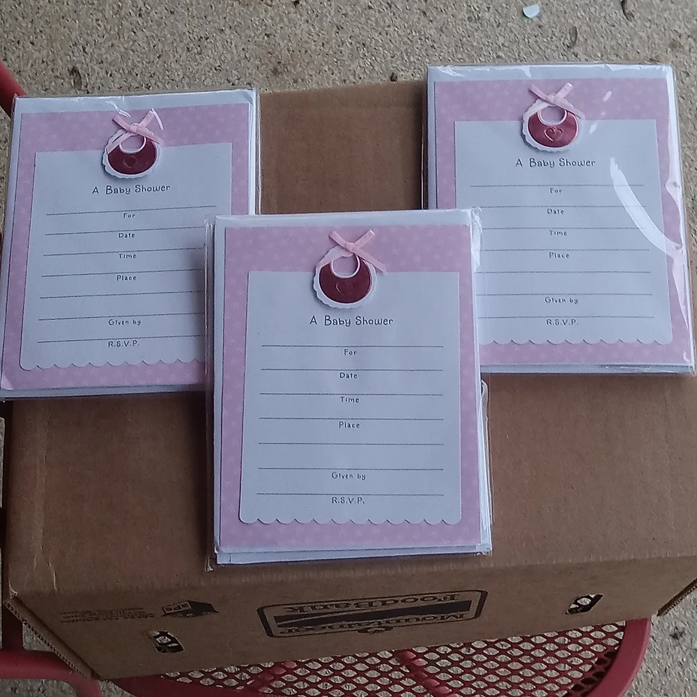 Hallmark Cares Girl Baby Shower Invitation Kit Customize 3 Packages Of 8 NOS